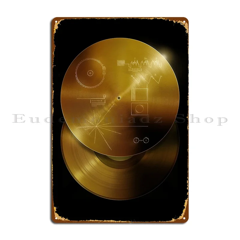 Voyager S Golden Record A And B Variant Metal Signs Cinema Create Club Bar Cave Club Tin Sign Poster