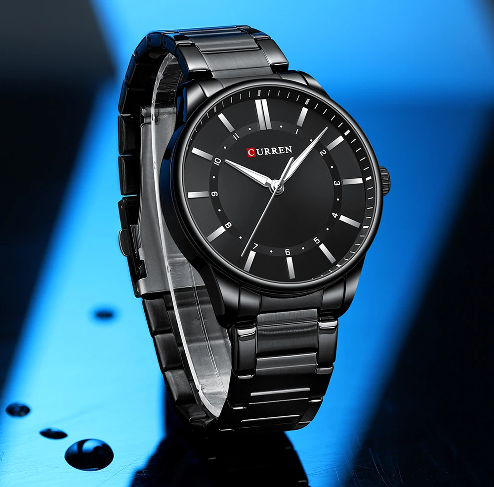 CURREN Casual Quartz Watches Men Luxury Brand Stainless Steel Band Simple Business Quartz Wristwatches