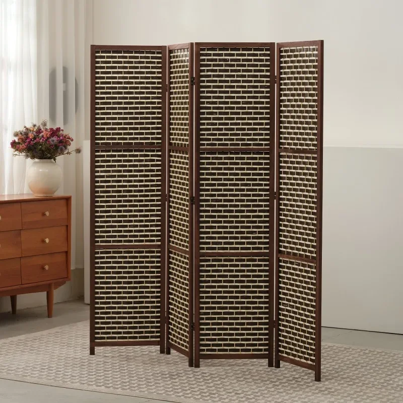 Simple storage living room home entrance supply double-sided paper rope woven office screen foldable