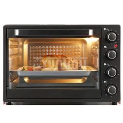 Forno elétrico com controle de temperatura, cronometrando a máquina do cozimento do bolo, agregado familiar, horno para pizzas, 40L