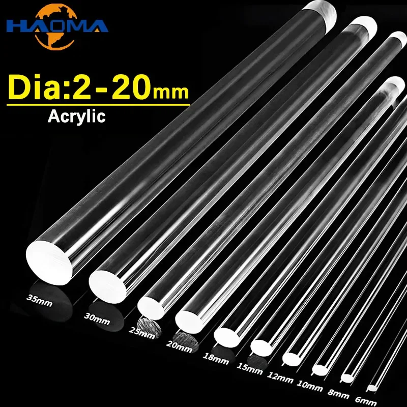 Clear Acrylic Round Rod Rolling Pin Bar for DIY Decor Modelling Clay Extruder Craft Tools Accessories Jewelry Holders