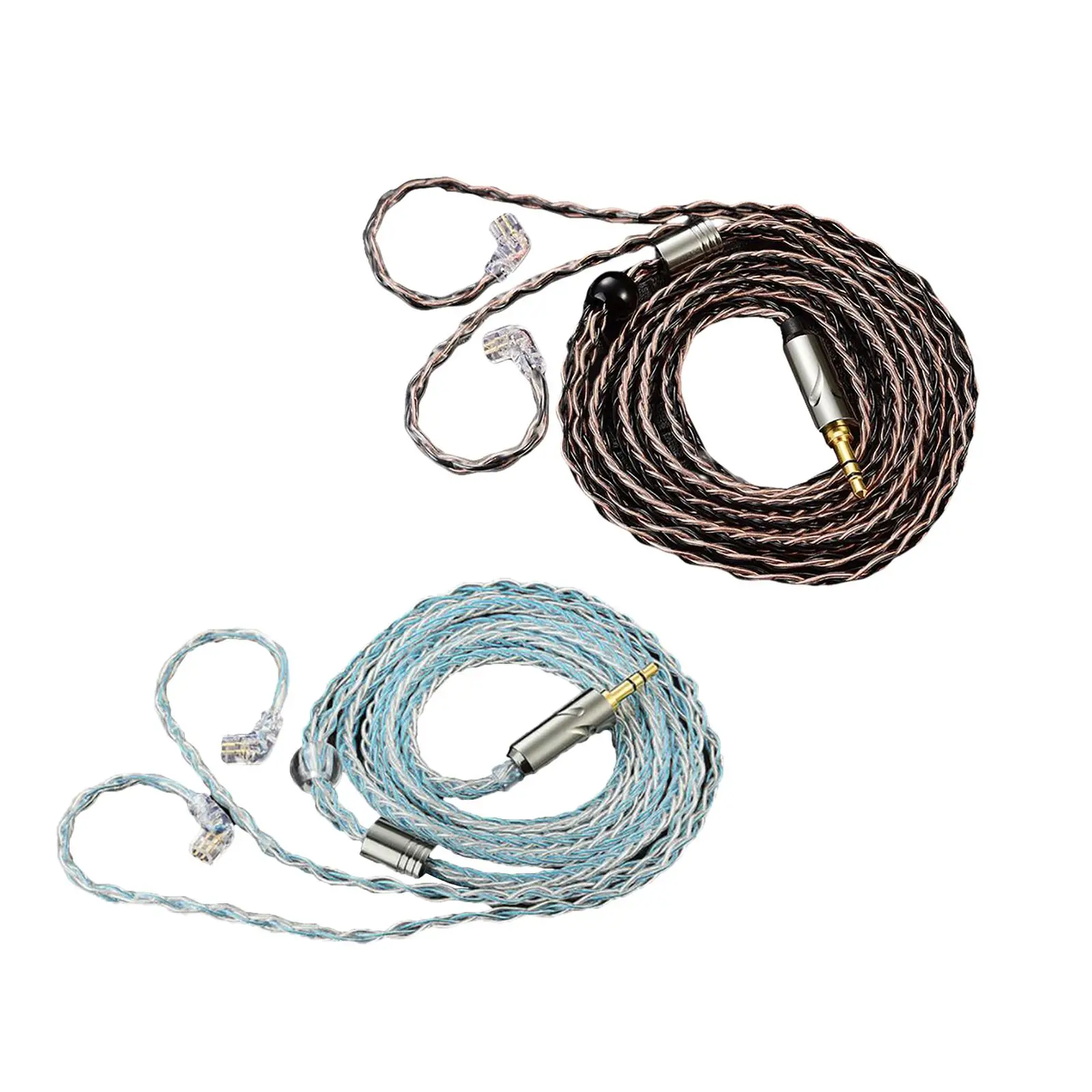 2 Count earplugs 8 Core Braiding in-Ear 2 Pin 3.5mm Plug for KZ