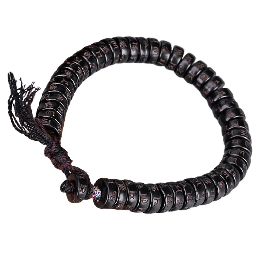 

Coconut Shell Bracelet Handmade Wood Wrist Chain Adjustable Length Cotton String Wooden Beads Comfortable Wear Durable Design