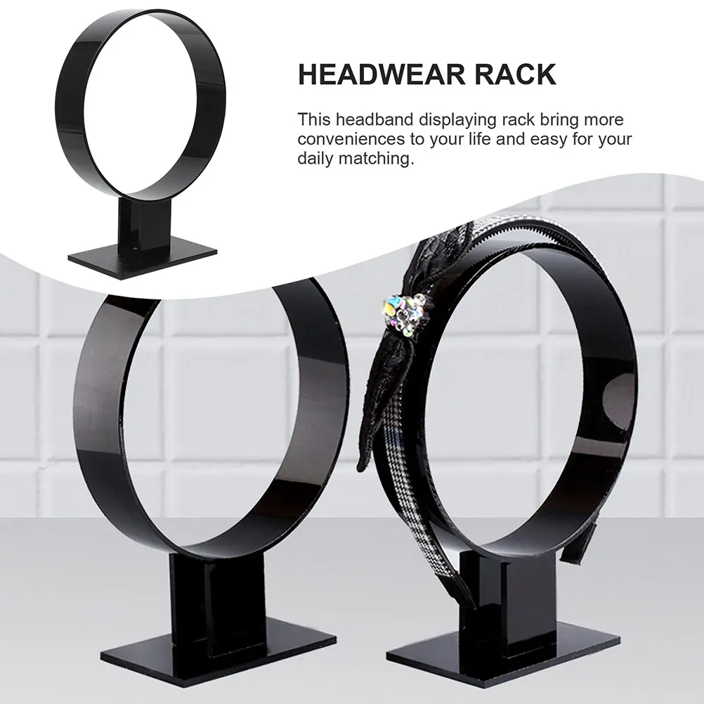 

2Pcs Headband Rack Acrylic Round Display Stand for Women Hair Accessories Organizer Holder Storage Home Boutique Decor