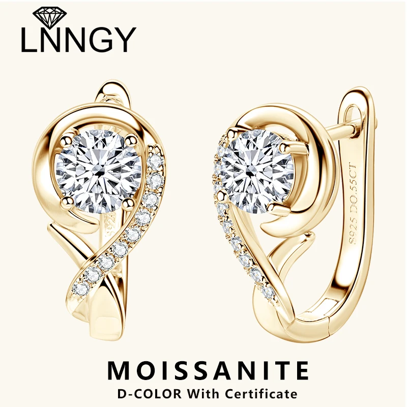 

Lnngy Infinity Moissanite Diamond Earring Brinco Prata 925 Sterling Silver Hoop Earrings For Women Sparkling Fine Jewelry GIft