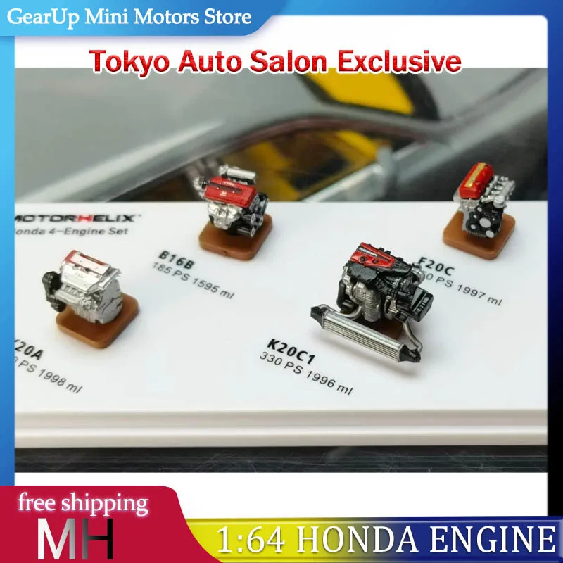 

New MH 1:64 Honda Engine Tokyo Auto Salon Exclusive 4pcs Collection Detailed Alloy Model for JDM Tuning & Engine Enthusiasts Toy