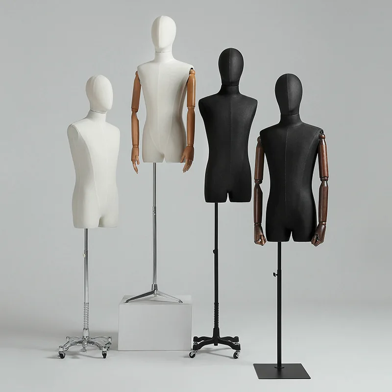 

High-Quality Men Dummy Model Male Half-Body Mannequin with Iron Base For Window Wedding Clothing Display