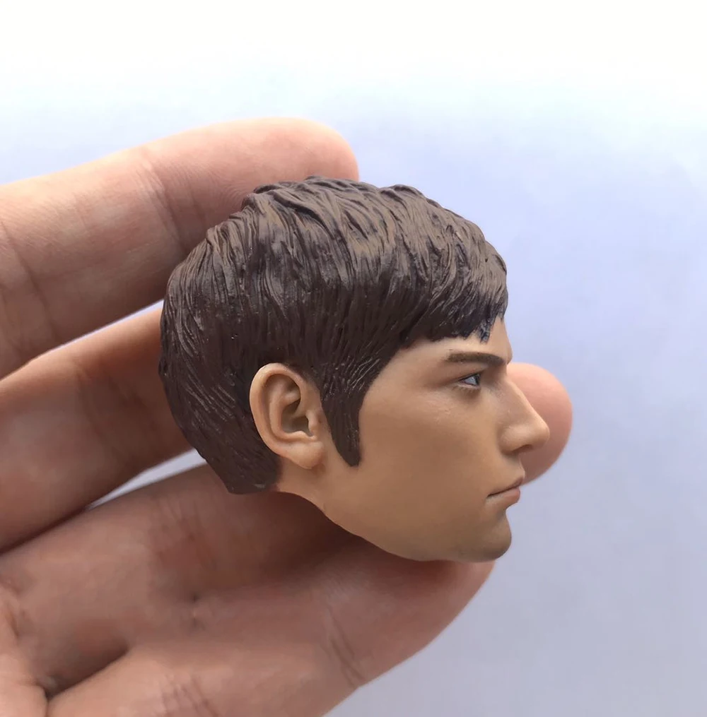 Große Verkäufe 1/6 Männlichen Lightspeed Junge Heiligen Mönch Mit Haar Handsome Guy Kopf Carving Skulptur Für 12 zoll Action-figuren