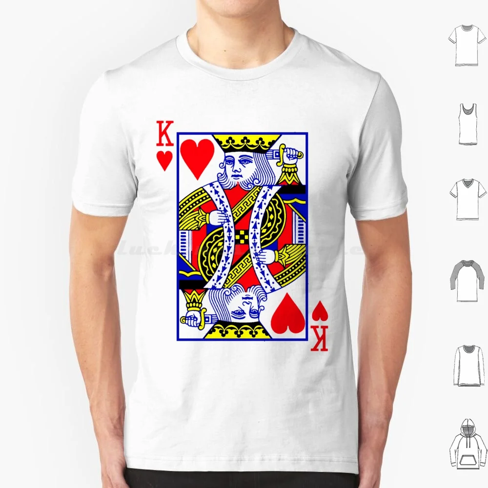 King Of Hearts T Shirt Big Size 100% Cotton King Queen Hearts Diamonds Clubs Spades K Deck Q J Royal Royalty