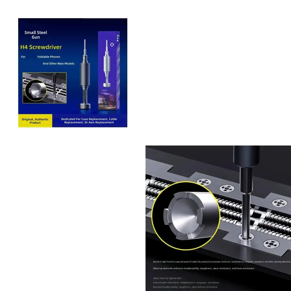 Integrated Bit Screwdriver with Metal Handle and Narrow Body, Manual Repair Driver for Careful Small Screw Access and Tool Care