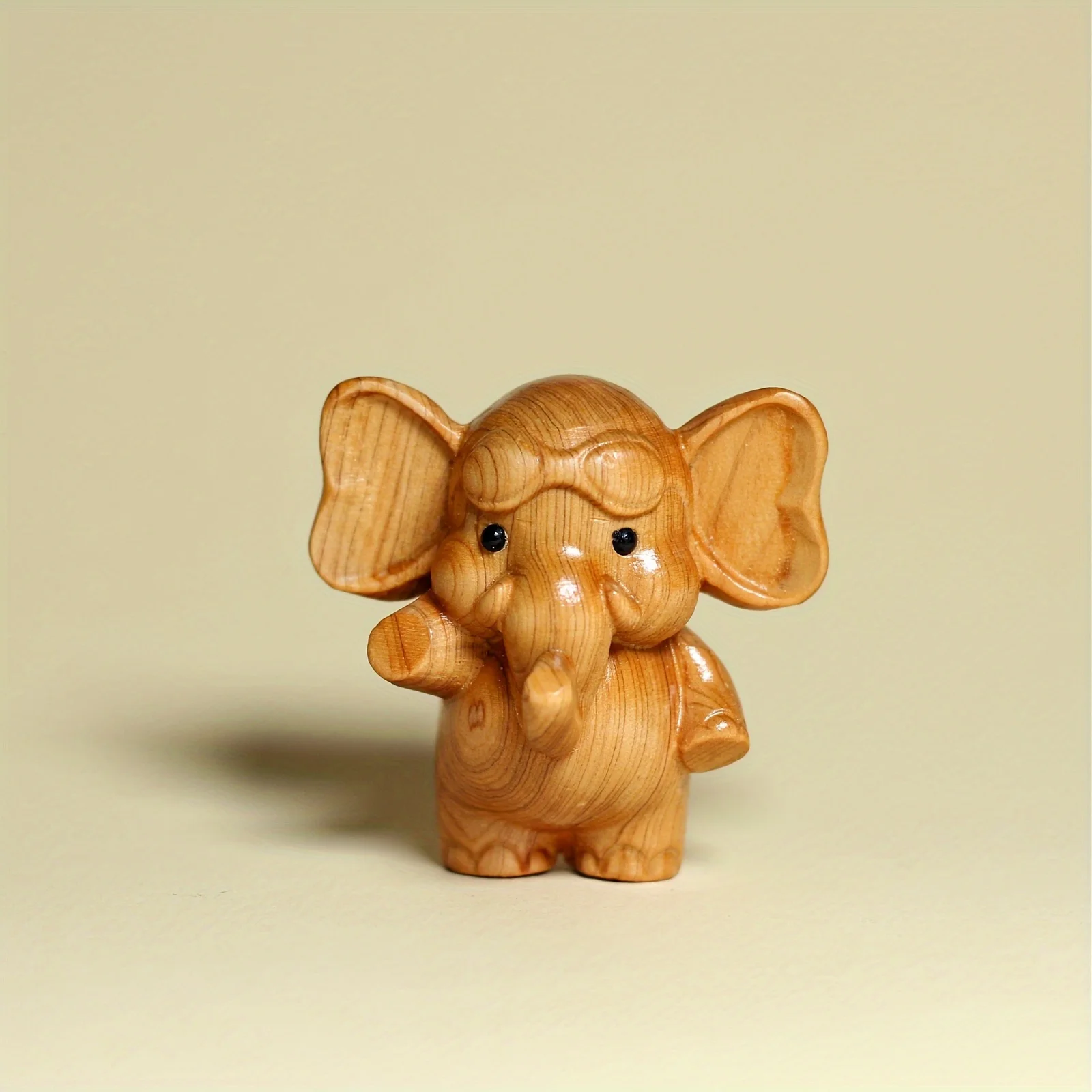 Handcrafted Wooden Elephant Figurine Intricate Carving Elegant Home Accent Prosperity Decor for Christmas Diwali New Year