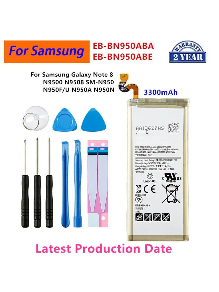 Zupełnie nowa bateria EB-BN950ABA EB-BN950ABE 3300mAh do Samsung GALAXY Note 8 N9500 N9508 SM-N950 N950F/U N950A N950N + narzędzia — zdjęcie produktu 6