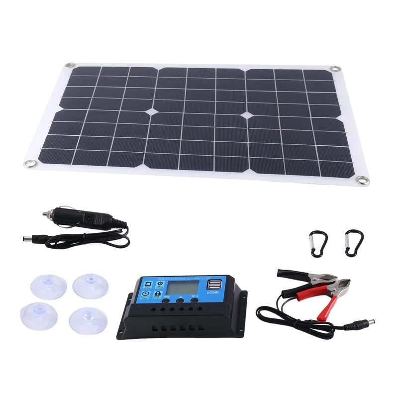 

Solar Panel Waterproof Dual DC USB Emergency Charging Outdoor Battery Charger For Yacht RV Car