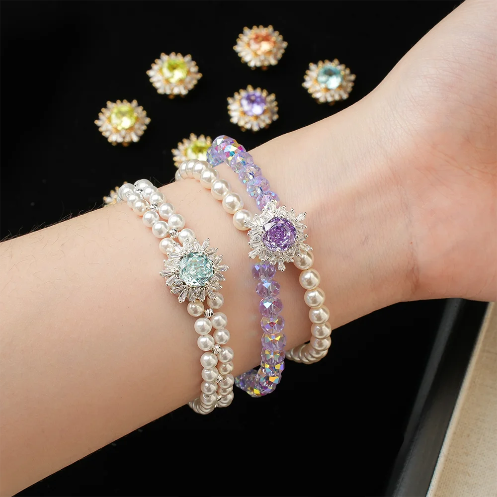 18k Zircon Cut Full Zircon Accessories For Women Handmade DIY Beaded Bracelet Necklace Jewelry Materials Wedding Jewelry Gifts