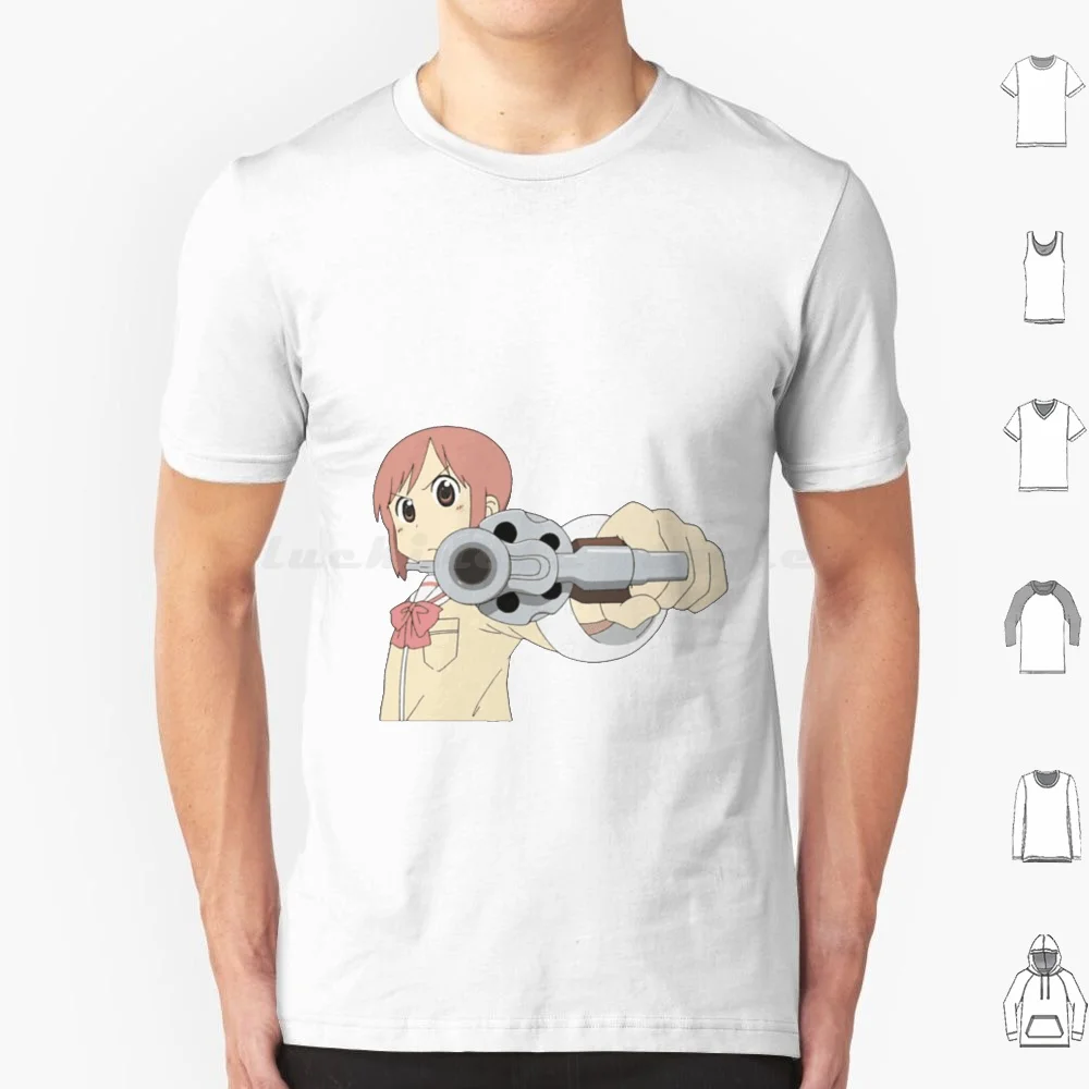 Nichijou-Misato With Gun T Shirt Men Women Kids 6Xl Nichijou Yuukos Nezumi Sakamoto Nichijou Obk Obake Nichijou Raven Crow