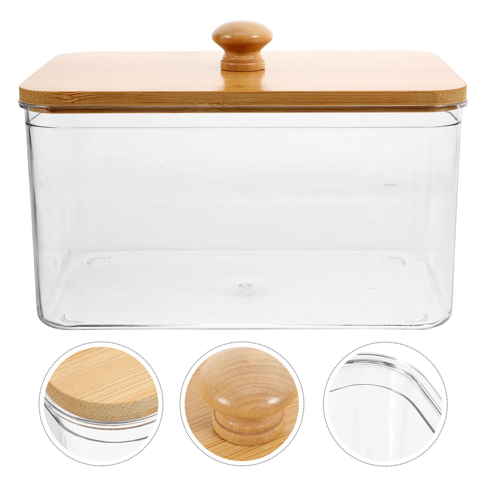 

1pcs Dryer Sheet Container Transparent Laundry Pod Storage Bin Pet Bamboo Material For Laundry Room Organizer With Lid