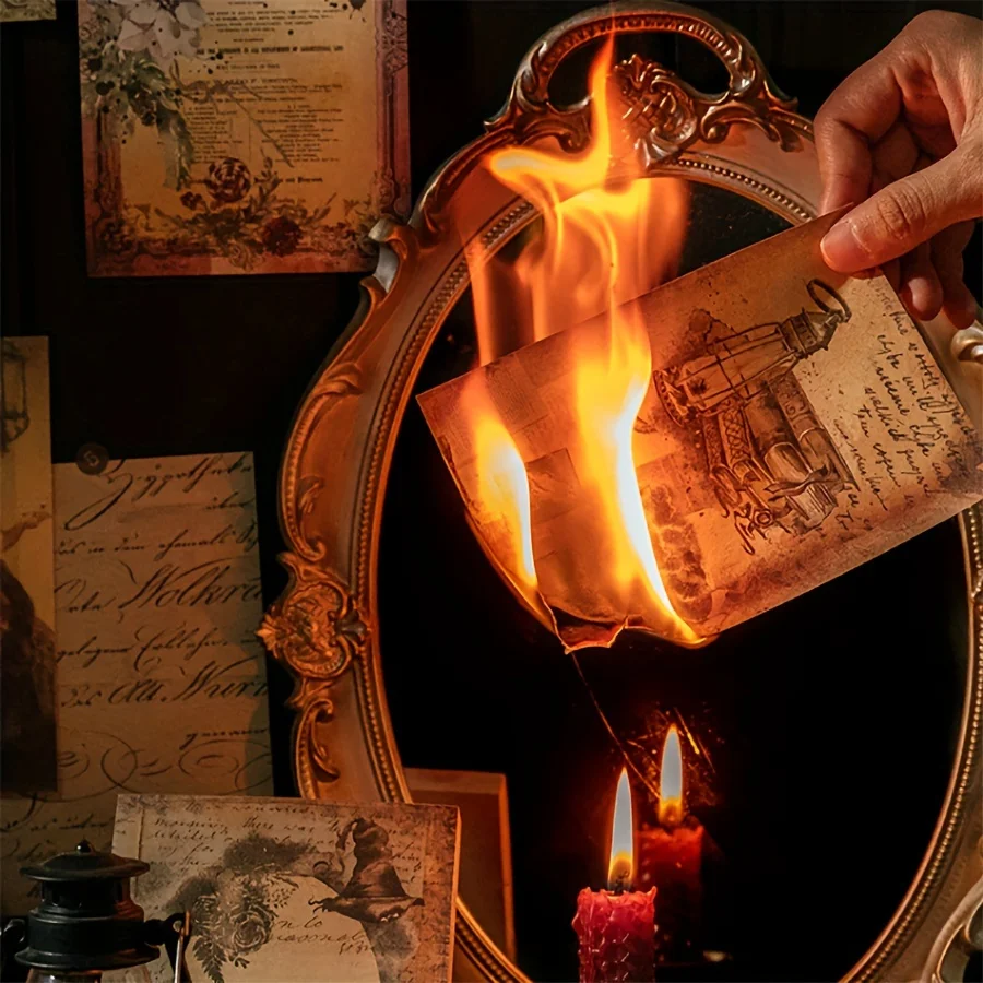 100pcs Vintage Scrapbooking Craft Paper for Hand Book Renaissance English Letters, DIY Materials, Journaling