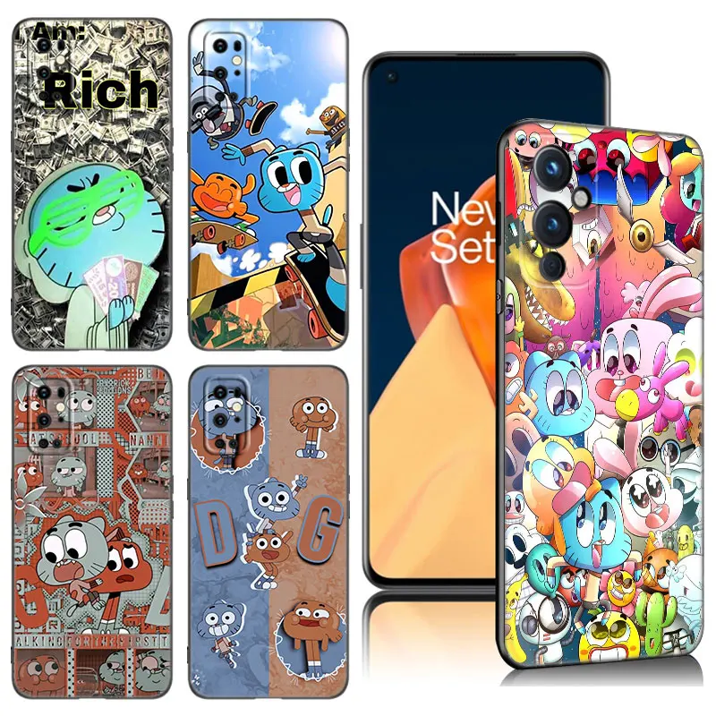 Funda de teléfono The Amazing World Gumball para OnePlus 9 10 ACE 2V Pro 9RT 10T 10R 11R Nord CE 2 3 Lite N10 N20 N30 5G, color negro