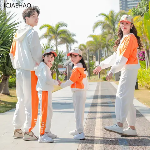 2025 Familjematchande Träningskläder Mamma Pappa Dotter Son Träningsoverall Sportkläder Joggingdräkt Casual Tvilling Sportkläder Sommar 8 best sales matchande träningsoveraller för far och son - №1