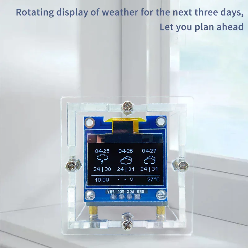 Hot Sale ESP8266 MINI Weather Clock WIFI Digital Clock DIY Soldering Kit Electronic Multifunctional Weather Station