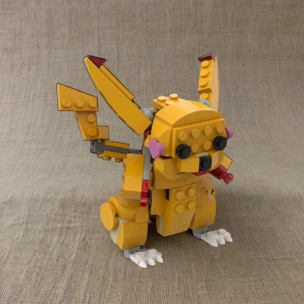 

122 шт. MOC 31112 Пикачу, милый персонаж, фигурка, мультяшная модель, сделай сам, модель, строительные блоки, игрушки на день рождения, подарок