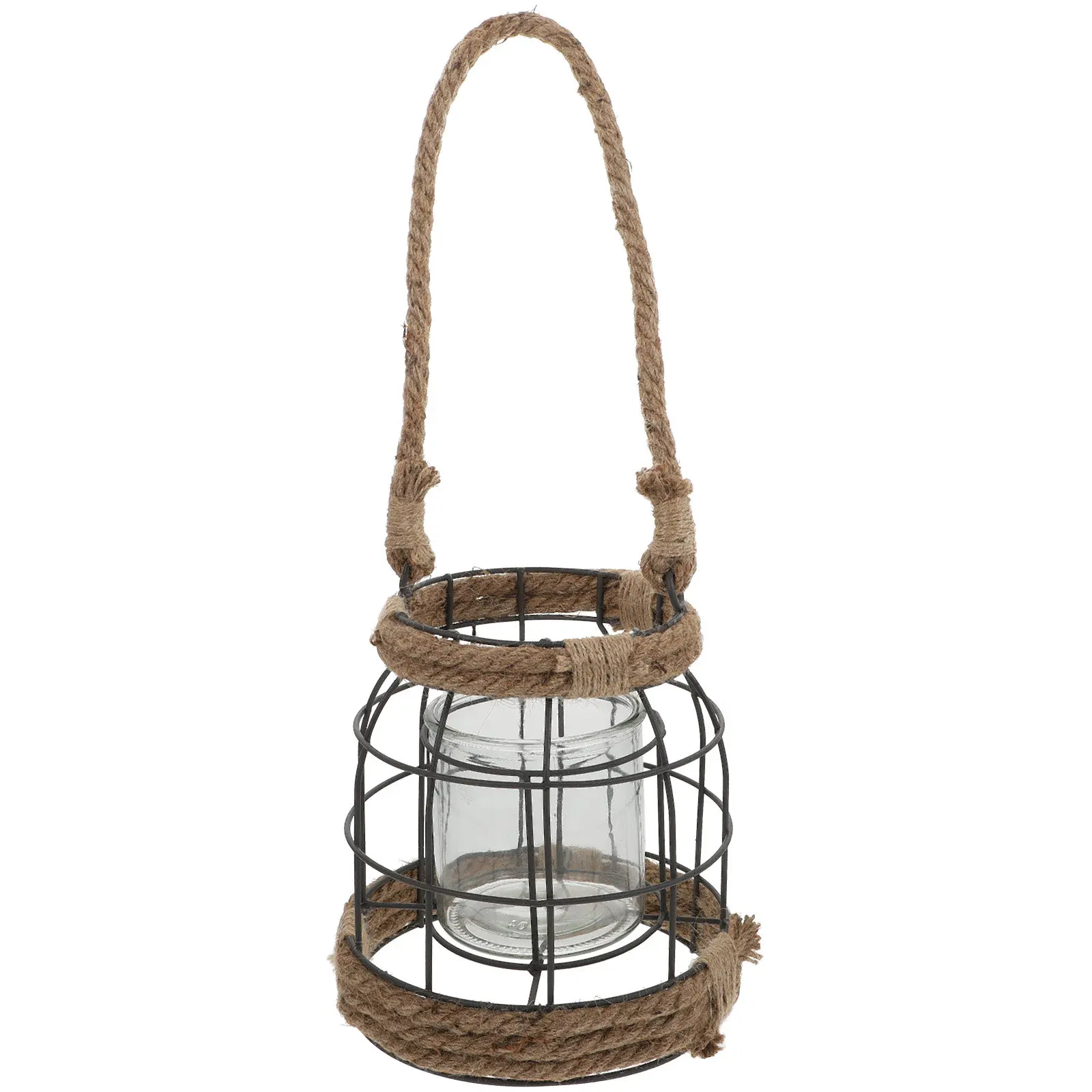 1Pcs Premium Iron Craft Candleholder Lantern Exquisite Structure Simple Style Decorative Hanging Base for Indoor Outdoor