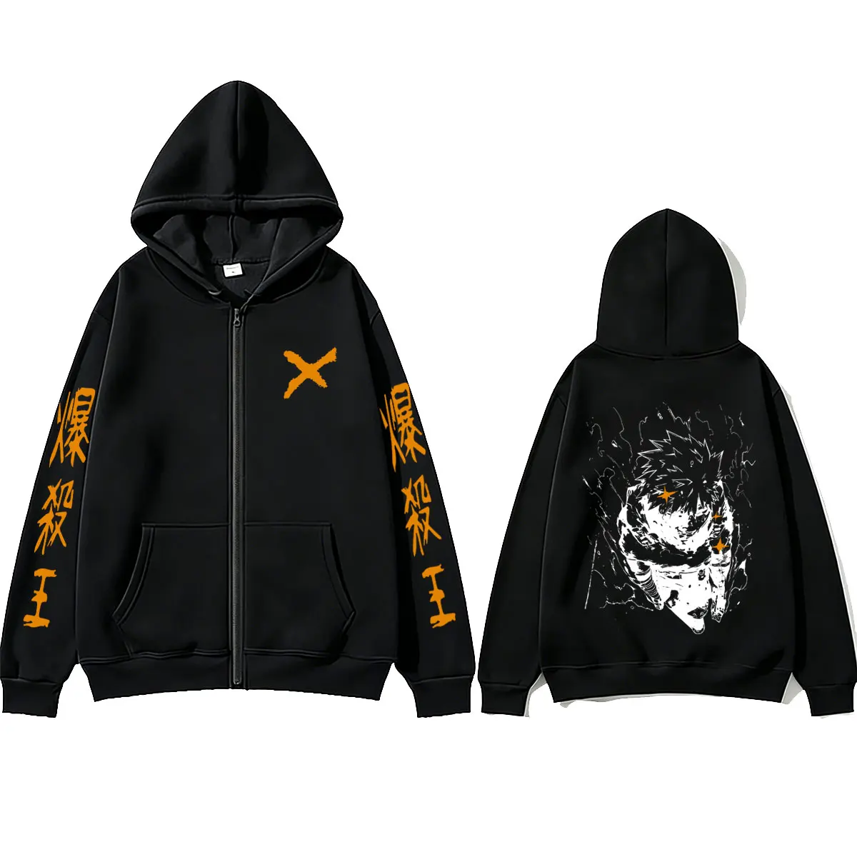 Anime My Hero Academia Bakugou Katsuki Merch Reißverschluss-Hoodie für Männer und Frauen, Cartoon-Mode-Hoodies, lässige Herrenjacke mit Reißverschluss – Detail 3