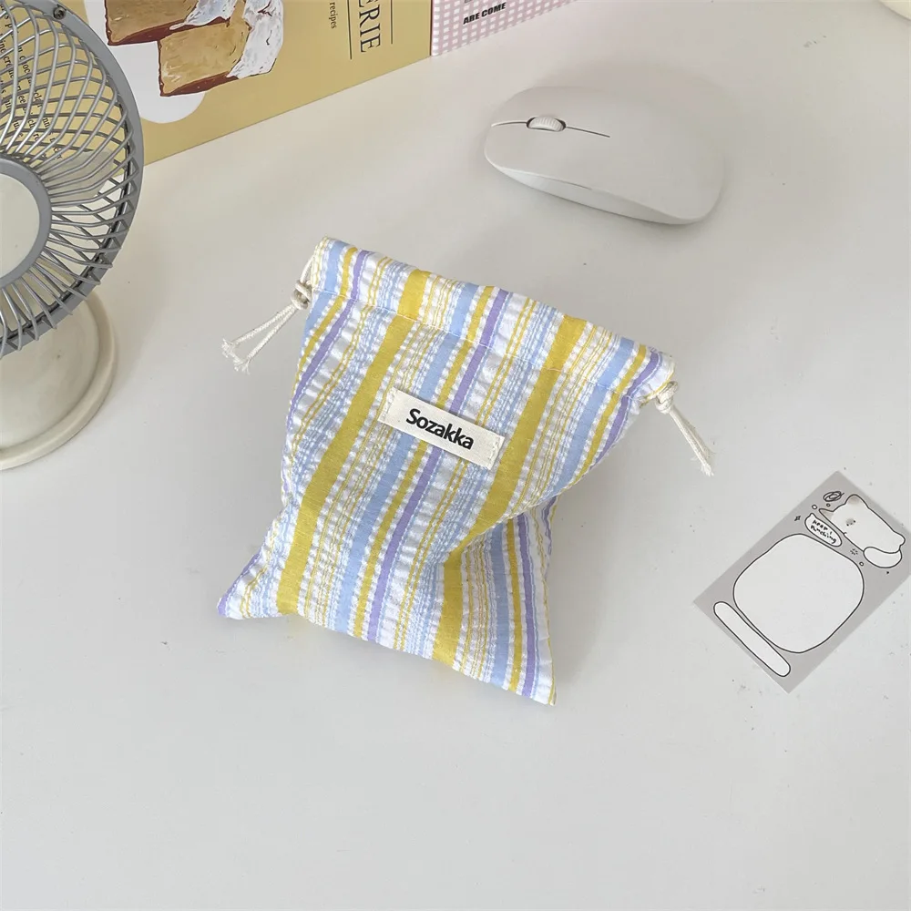 Small Coin Purse Key Earphone Data Cable Drawstring Storage Bag Women Jewelry Lipstick Cosmetic Tote Rope Pouch String Mini Bags