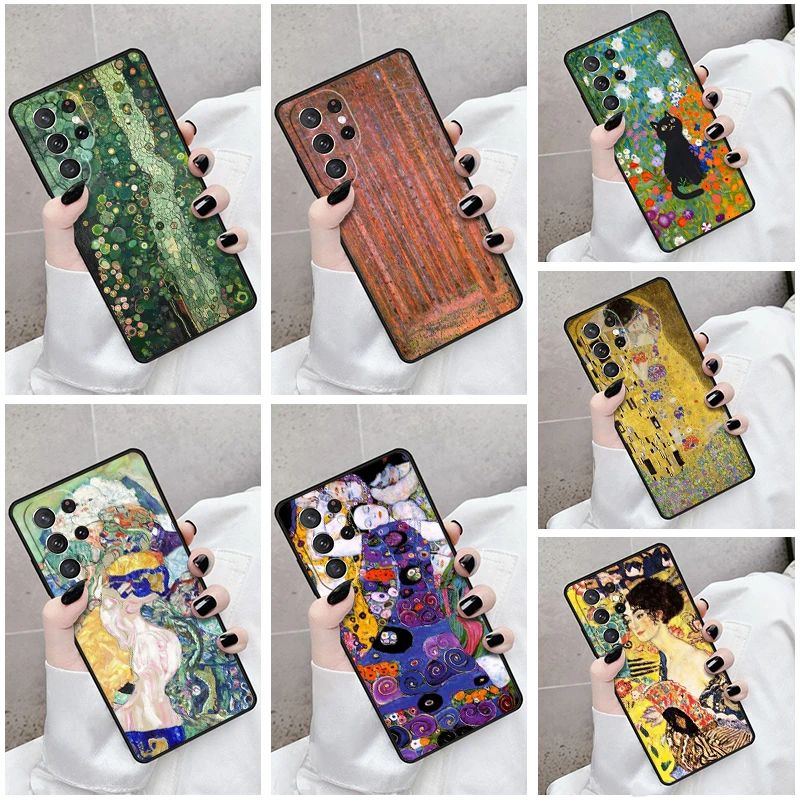 Phone Case For Samsung Galaxy S24 S23 S21fe S22 Ultra Plus Note 10 20 S8 S9 S10 Cover Gustav Klimt Die Jungfrauen