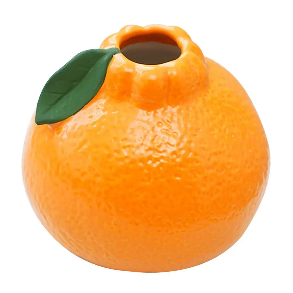 مزهرية زهور على شكل برتقالي إبداعي للنباتات المائية والزهور الخضراء والزهور الطازجة ديكور المنزل مزهرية لسطح المكتب لمزهرية غرفة المعيشة #2