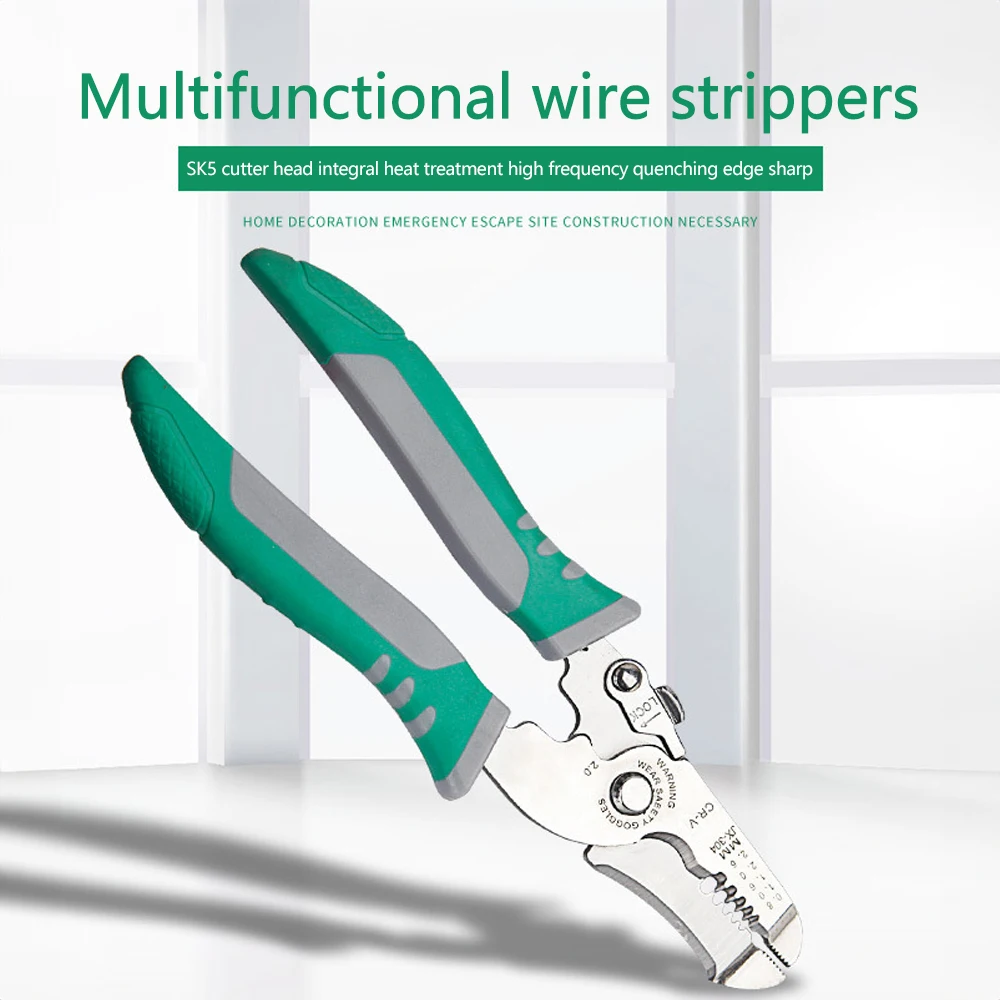 Pince à dénuder 6 en 1 peeling coupe-fil coupe-câble coupe-fil pince à sertir Clamper fractionnement enroulement électricien outil
