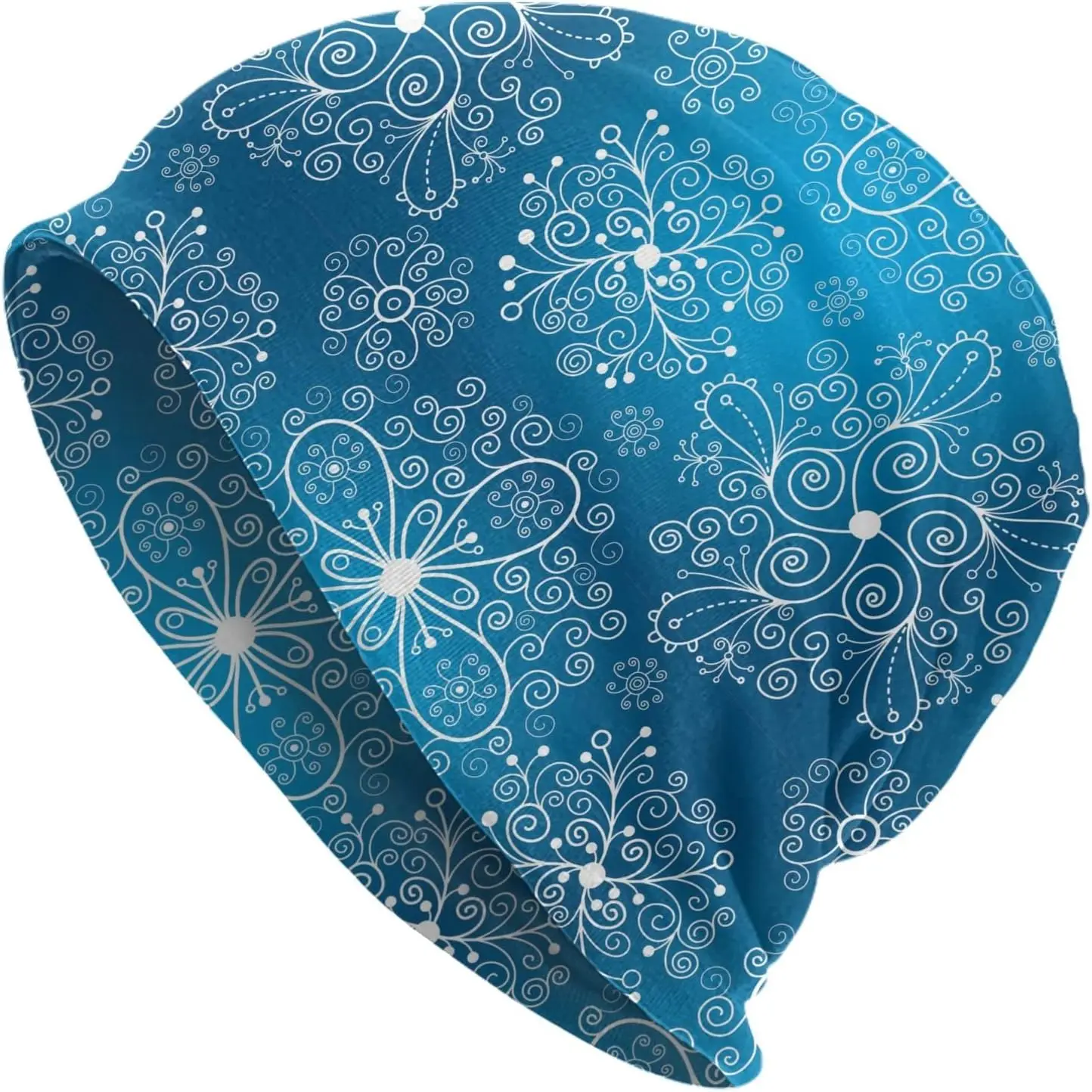 Christmas Snowflake Beanie Chemo Hat Cancer Headwear Knitted Hats Baggy Slouchy Scarf Cap for Adults Women Men