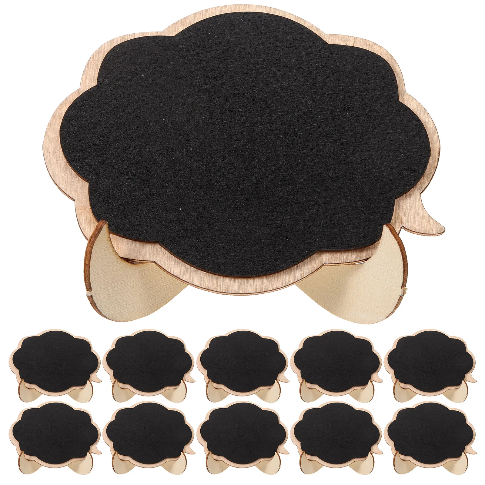 

20pcs Mini Chalkboard Small Tabletop Signs Wooden Easel Display Double Layer Cloud Shaped Compact Lightweight