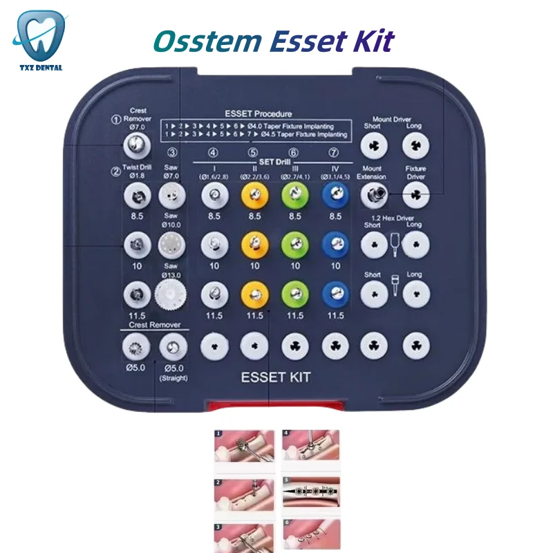 

2025 New Osstem Esset Kit Narrow Ridge Split Expanding Tapping Implant Surgical Tools Set Dental Equipment Instruments