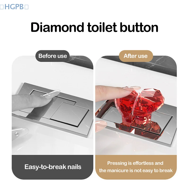 Transparent Heart Shaped Toilet Press Creative Multi Functional Toilet Toilet Tank Button Flushing And Lifting Cap Assistant