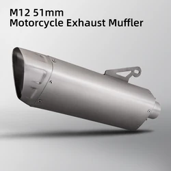 Motorcycle Exhaust Tail Tube Kit Motorbike Universal 51MM Interface Escape M12 Muffler For CBR650F XMAX Z250 PCX NMAX GSXR125 R6