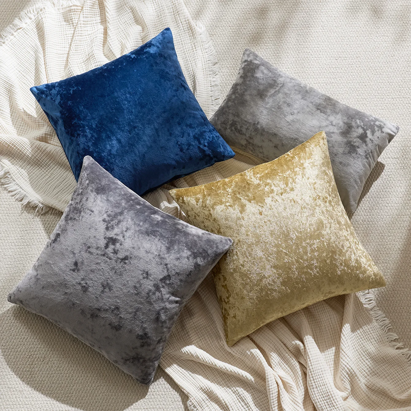 Oversized Square Pillow Cover Golden Velvet 45×45cm/50×50cm Nordic Home Decor Sofa Bed For Living Room Home Bed Pillow Case