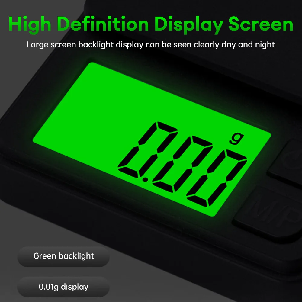 500g/0.01g Accurate Electronic Jewelry Gram Scale Mini Pocket Scale Portable High Accuracy LCD Backlight Kitchen Scale