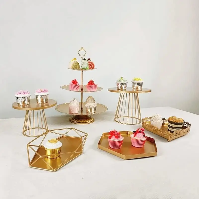 

Cake Stand Set-6 Pcs Decoration Display Tower Plate for Wedding Birthday Party Chrismas