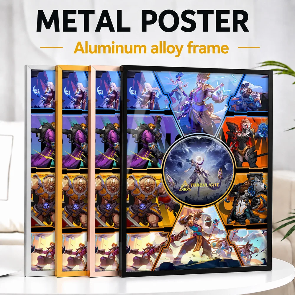 Torchlight Infinite Game Characters Montage Framed Metal Print Customized Hero Tribute Wall Art For Players Decorating Studio