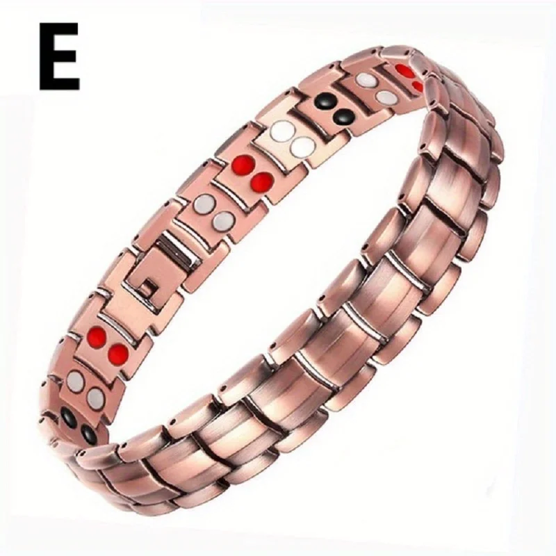Men Women's Copper Color Bracelet Health Energy Germanium Magnetic Bracelet Retro Holographic Chain Bracelet Women's Arthritis