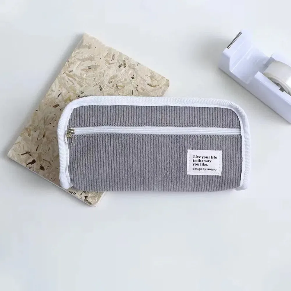 Pink Blue Grey Ins Stationery Bag Desktop Storage Multifunctional Korean Style Pencil Case Large Capacity Ins Style Pencil Pouch