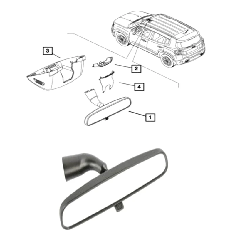 

Внутреннее зеркало заднего вида автомобиля для Jeep Renegade Grand Commander 2016-2021 735639254 Детские зеркала 6CE65LXHAA 6CE65DX9AA