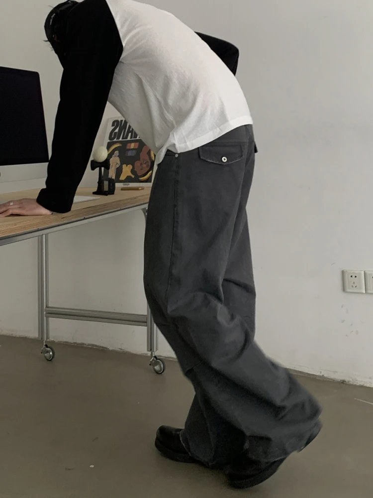 

Винтажные рабочие брюки с прямыми штанинами в американском стиле ретро, свободные повседневные брендовые солдатские брюки для отдыха