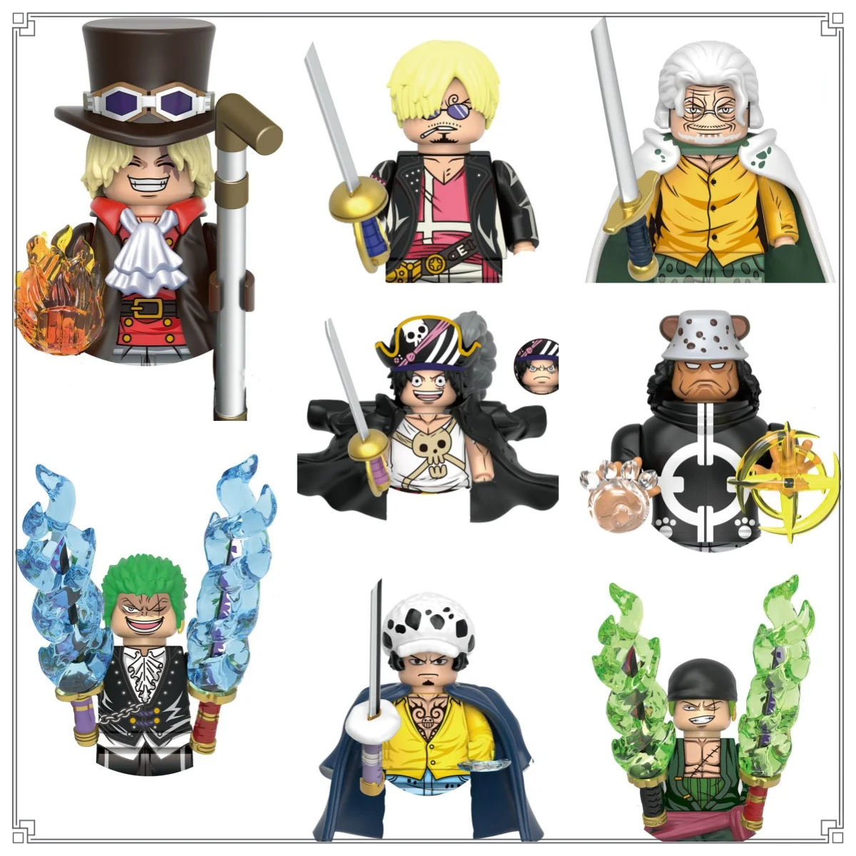 

X0357 anime character Monkey D Luffy Roronoa Zoro cartoon character building block toy Mini brick children's toy gift puzzle