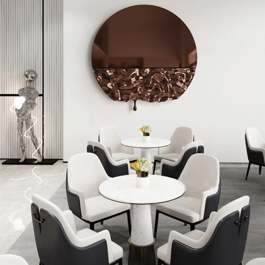 

Stainless steel corrugated water drop villa hotel living room, dining room, shop foyer, shop wall decoration