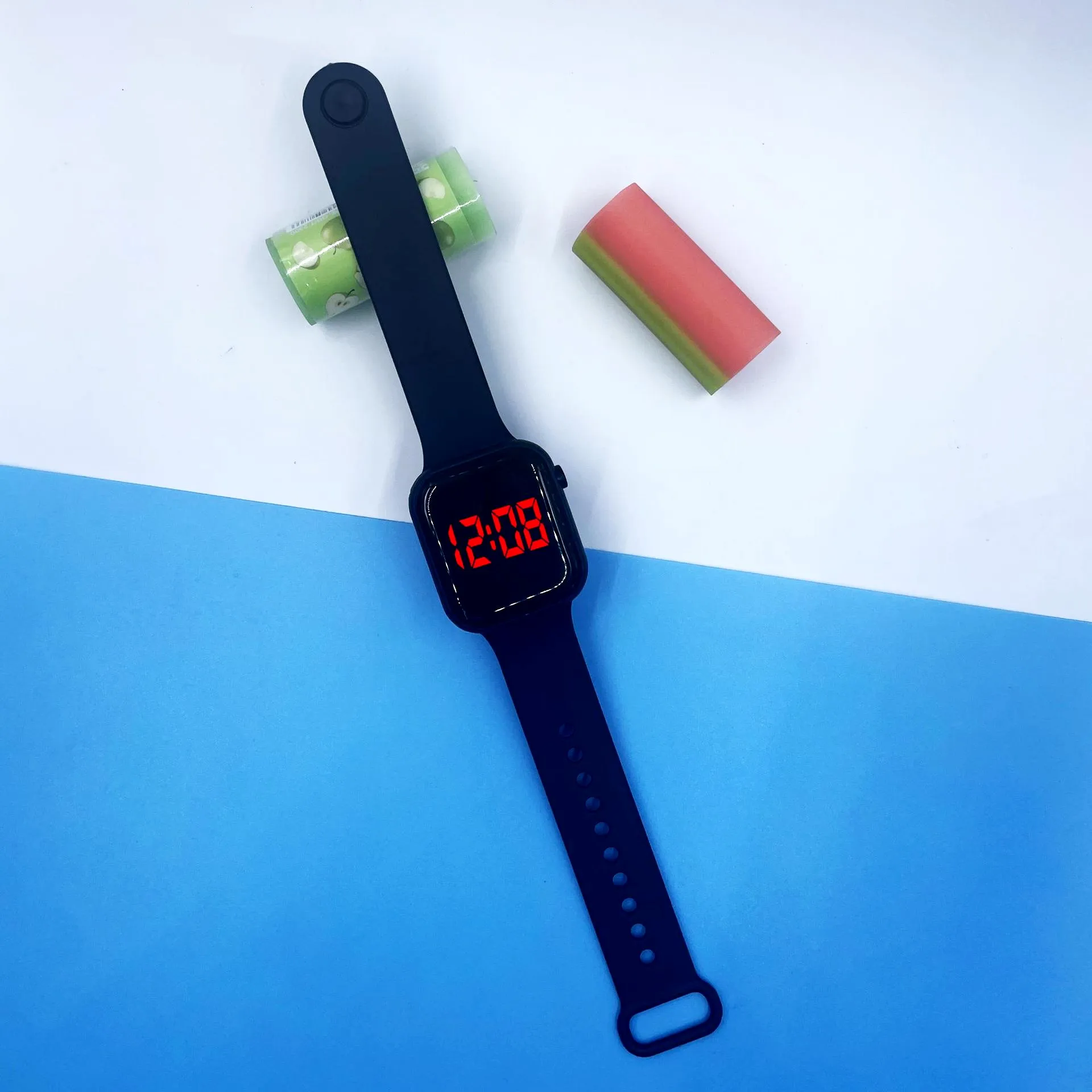 Button LED Digital Wristwatch Sports Electronic Watch Silicone Rubber Wristband Fashion Children Boys and Girls Gift