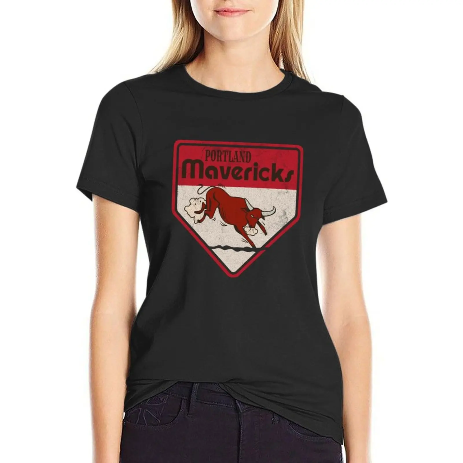 

Portland Mavericks Northwest League Baseball Vintage Logo T-Shirt oversized t-shirt dress for Women plus size sexy