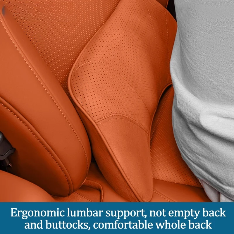 يصلح ل Lixiang L6 L7 L8 L9 لوازم تزيين السيارة الجلد المدبوغ رغوة الذاكرة كرسي داعم للفقرات القطنية مقعد تنفس وسادة قطني #3