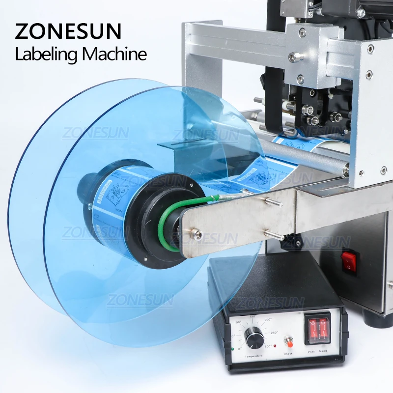 ZONESUN TB-50D Semi Automatic Jam Beer Drink Glass Plastic Round Bottle Jar Label Sticker Labeling Machine With Date Coder